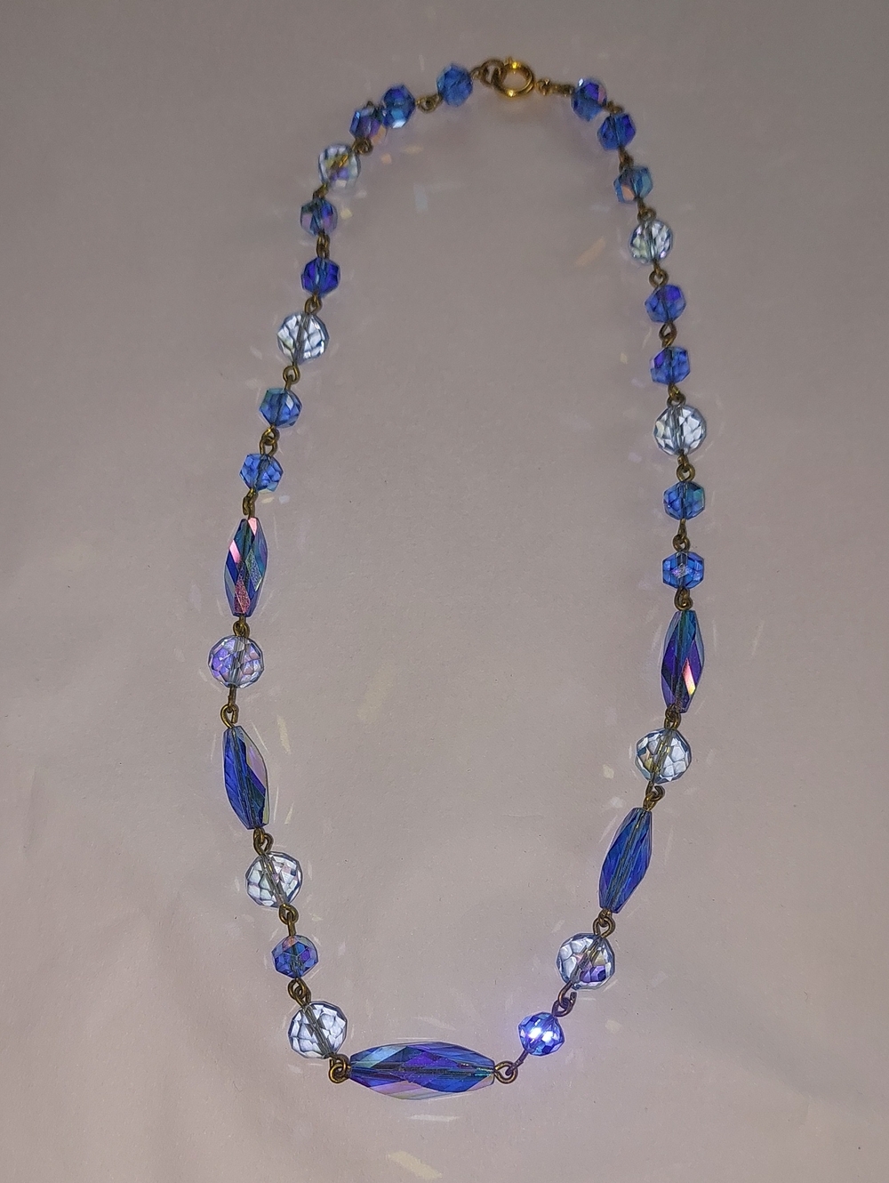 Blue Crystal Bead Necklace - Women's Jewelry .vintage